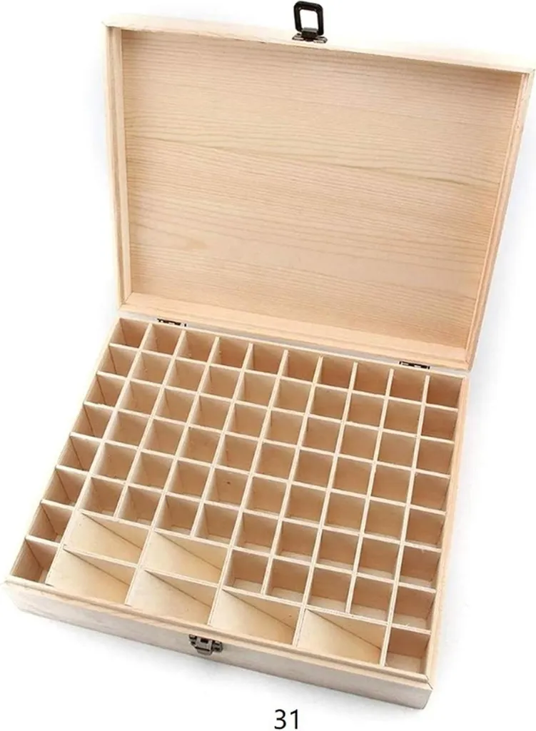 Boîte bois huiles essentielles 74 cases : stop au désordre !