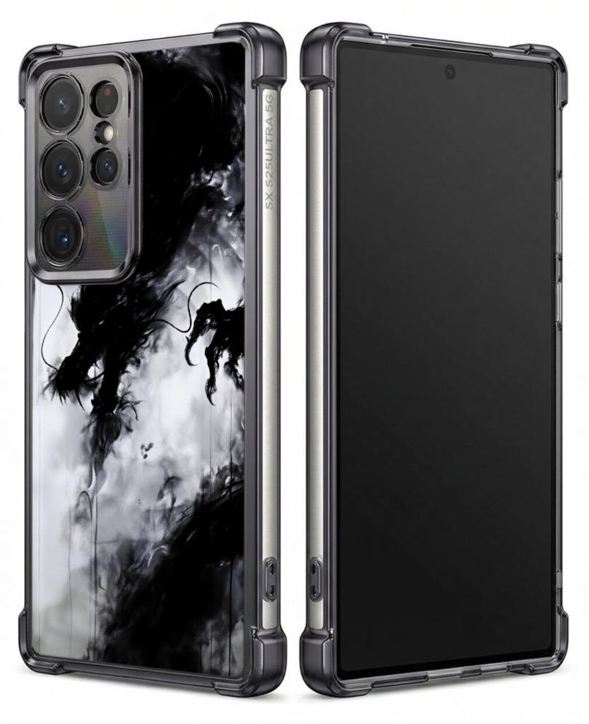 Personalisierte Hülle mit Bild für Samsung Galaxy S26 Ultra Elektroplattiert TPU Stoßdämpfer Handyhülle mit Abstrakte Kunst in Schwarz und Weiß