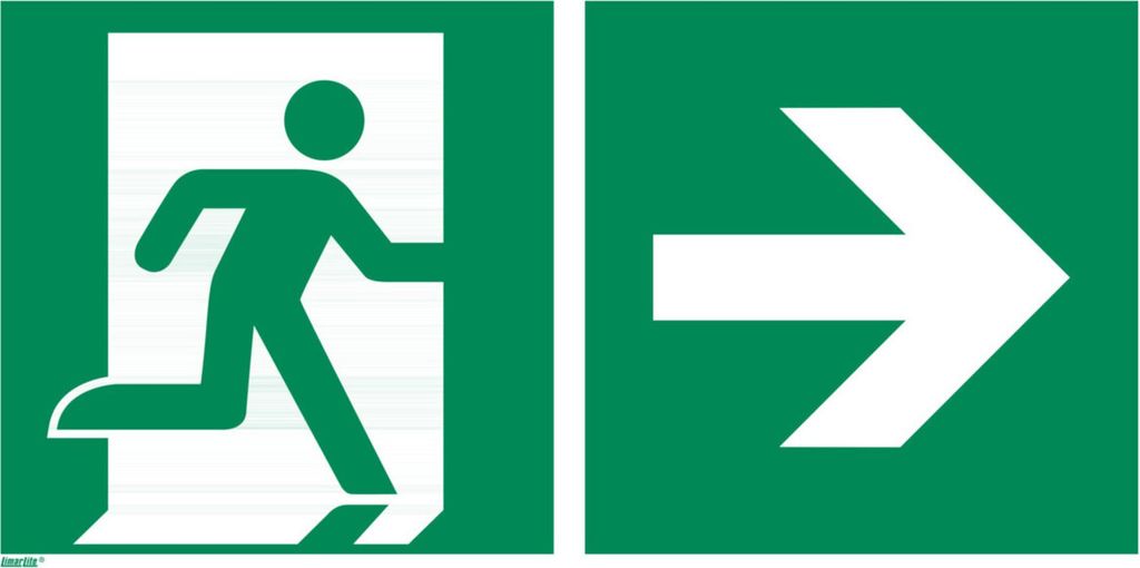 Rettungszeichen Rettungsweg rechts, Typ: 12400