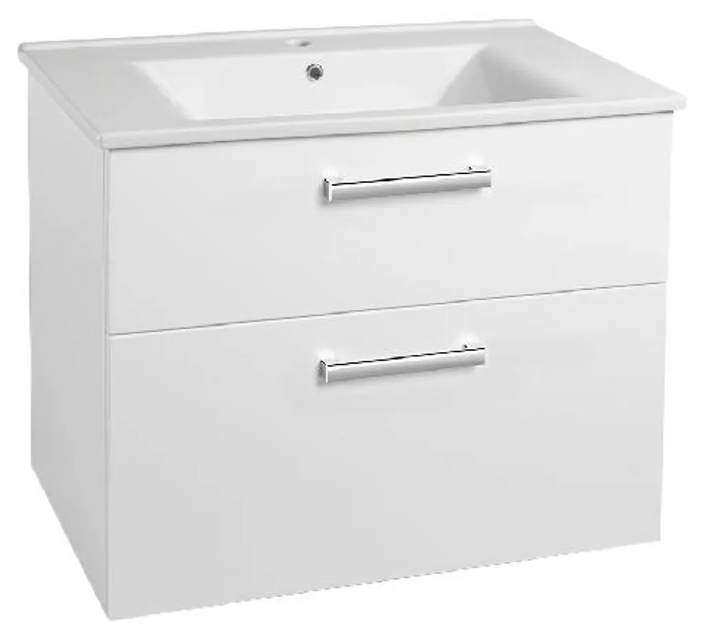 Meuble lavabo Aqualine Vega blanc pour rangement salle de bain VG083