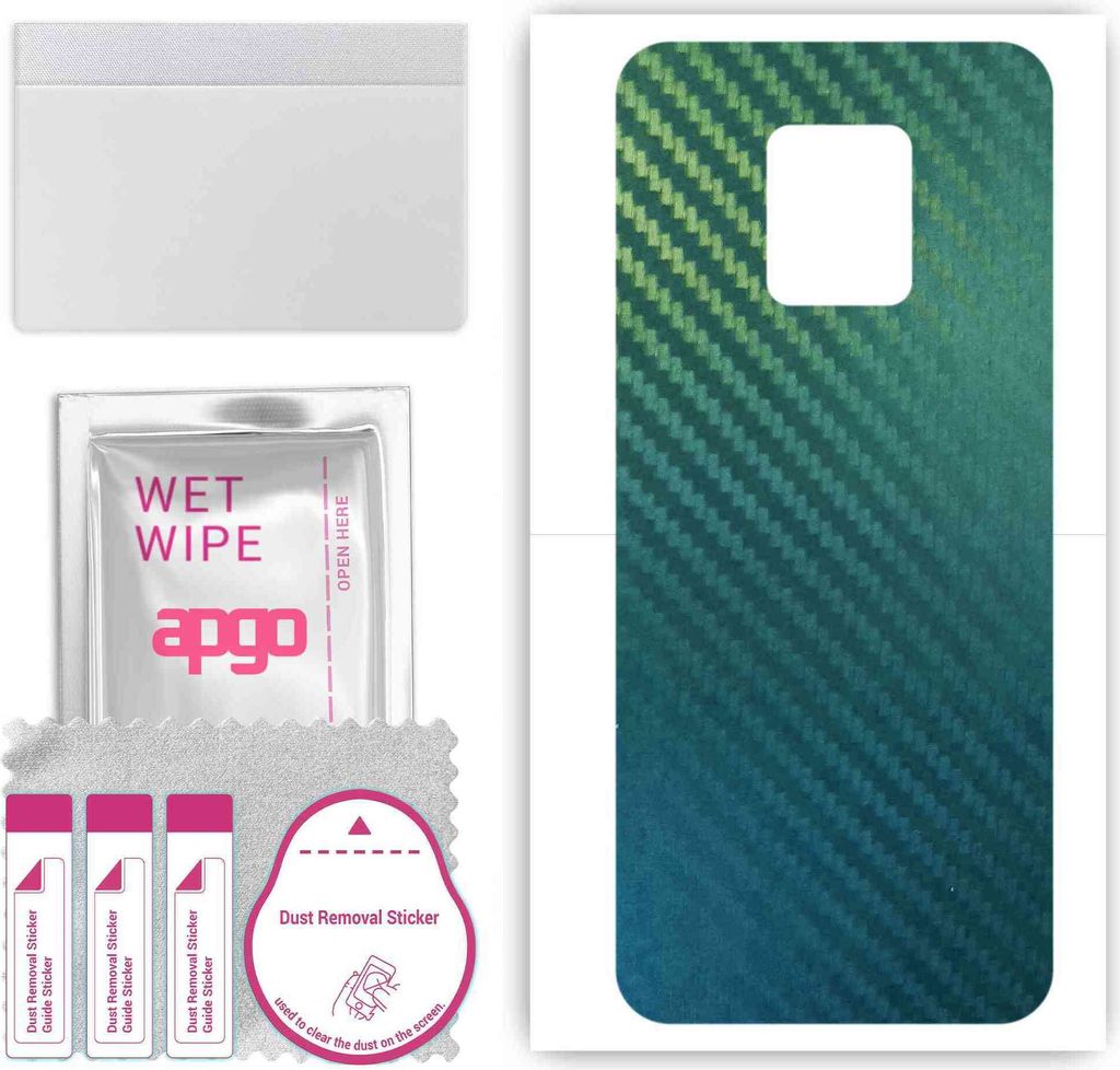 apgo Rückseite Schutzfolie, Skin, kompatibel mit Xiaomi Poco M2 Pro, Hinten Displayschutzfolie aus Vinylfolie, kratzfest, einfache Montage - Kohle...