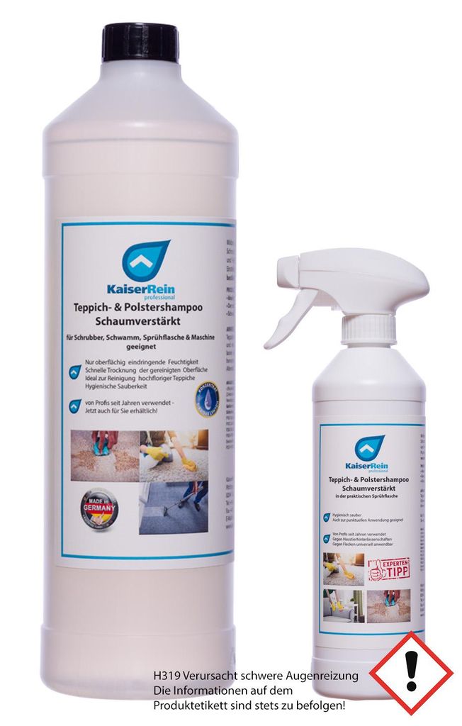 Teppichreiniger Polsterreiniger Textilreiniger flüssig Konzentrat 1L bis zu 8 L gebrauchsfertige Lösung Schaum Auto Textil Spray