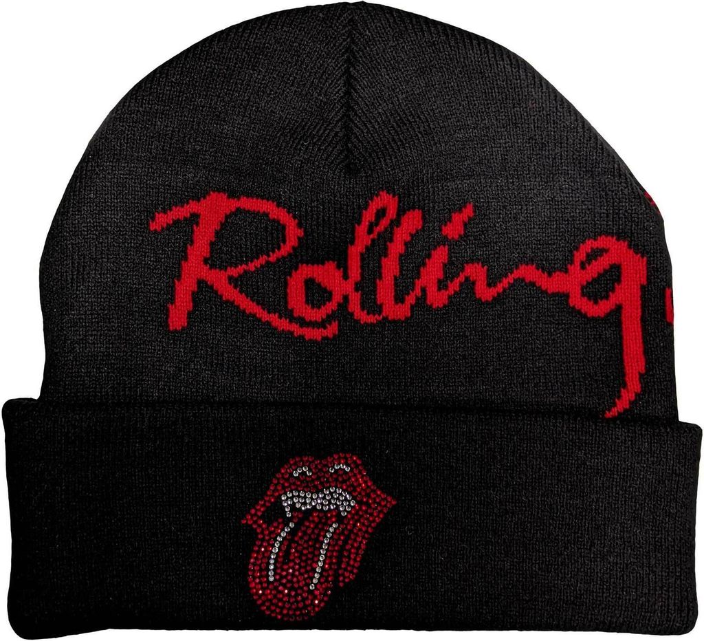 The Rolling Stones - "Classic Tongue" Mütze für Herren/Damen Uni RO5967 (Einheitsgröße) (Schwarz/Rot)
