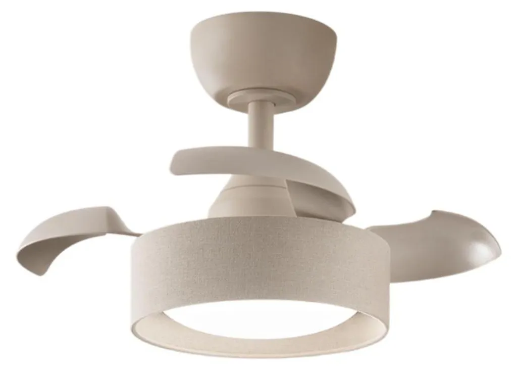 Ventilateur de plafond pour chambre avec LED et pales escamotables 55cm