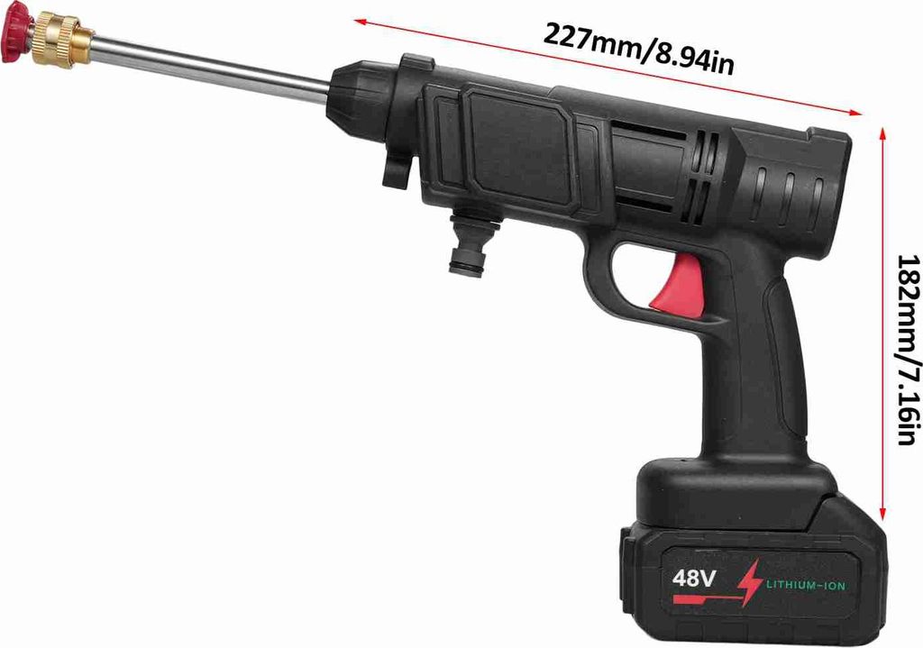 Tragbarer Hochdruckreiniger für Zuhause 48V Batterie Kabellose Autowaschmaschine Leistungsstarke Autowaschanlage für Zuhause Autowäsche Sprinkle...