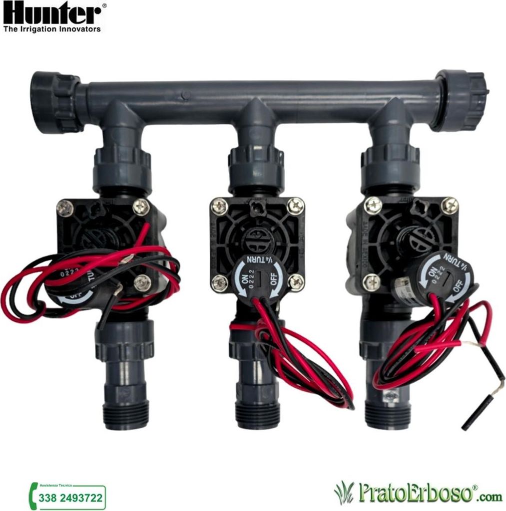 3-Stationen-Verteiler mit Rain Bird DV 9V Magnetventil