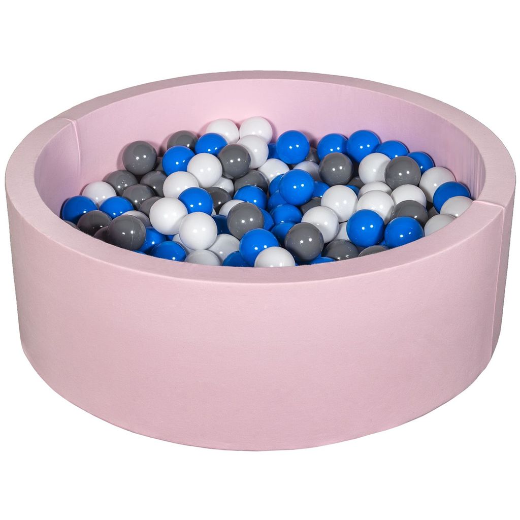 Bällebad Spielplatz + 200 Bälle rosa weiß, blau, grau