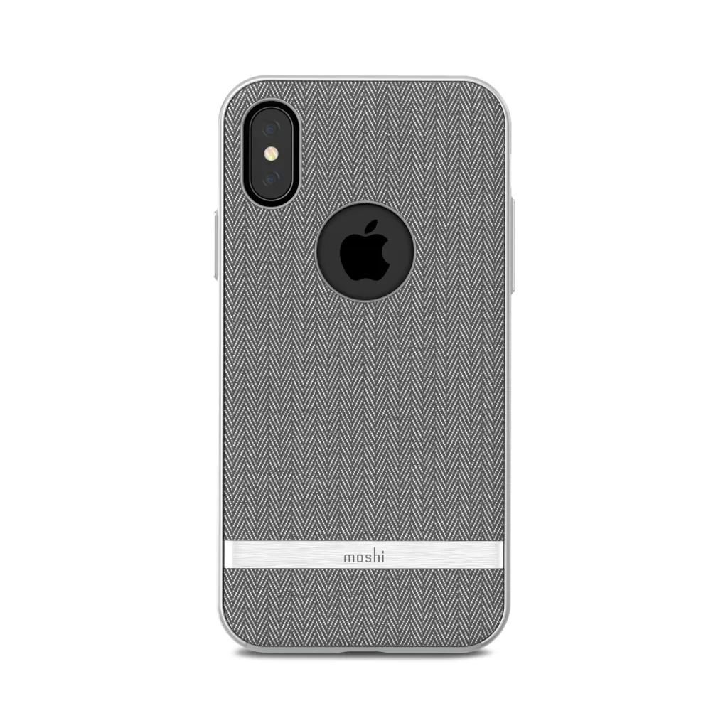 Moshi Vesta iPhone XS Custodia Rigida Antiurto - Grigio Spina di Pesce