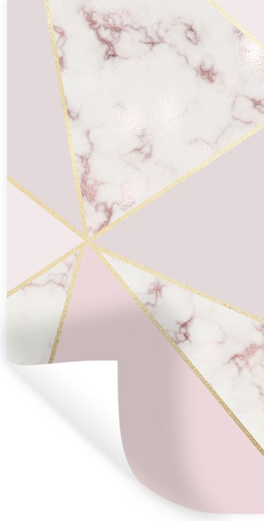 MuchoWow Wandtattoo Wandsticker Wandaufkleber Marmor - Gold - Rosa 60x120 cm Selbstklebend und Repositionierbar - Selbstklebend - Fototapeten