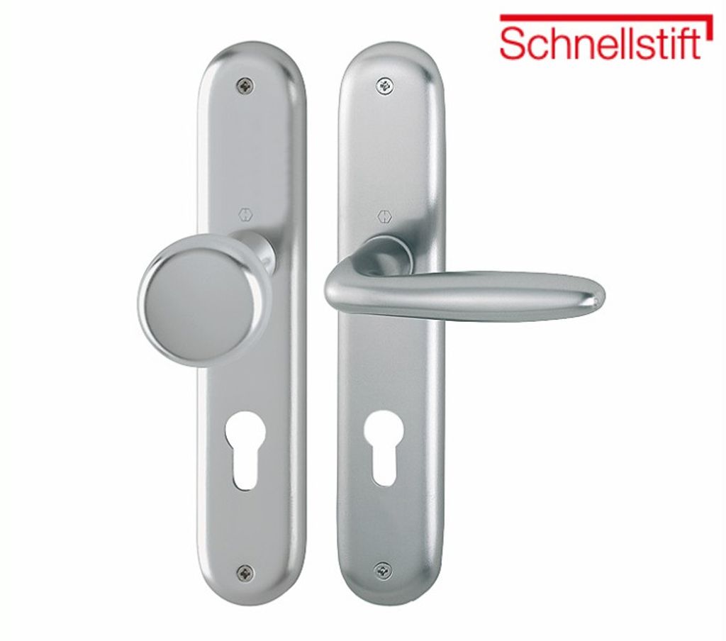 Hoppe Verona Langschildgarnitur Aluminium F9 Stahlfarben 53/273P/1510, WG Wechselgarnitur