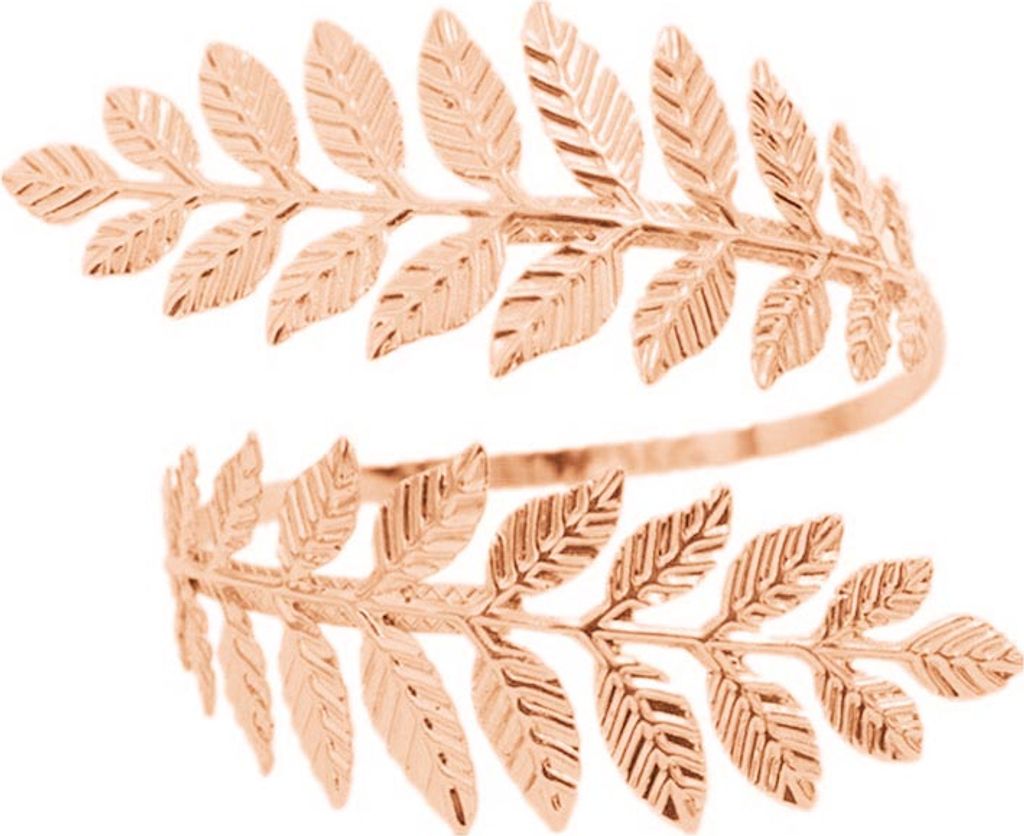 Mode Frauen Metall Blatt Charme Offenes Armband Arm Manschette Armbinde Armreif Edlen Schmuck-Roségold