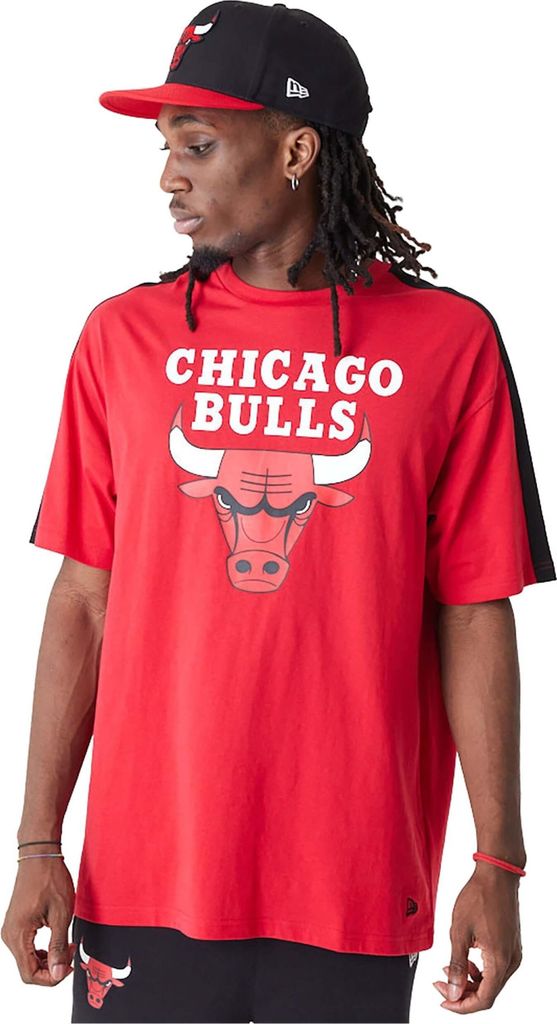 NEW ERA Chicago Bulls NBA Colour Block Oversized T-Shirt - Red Red L