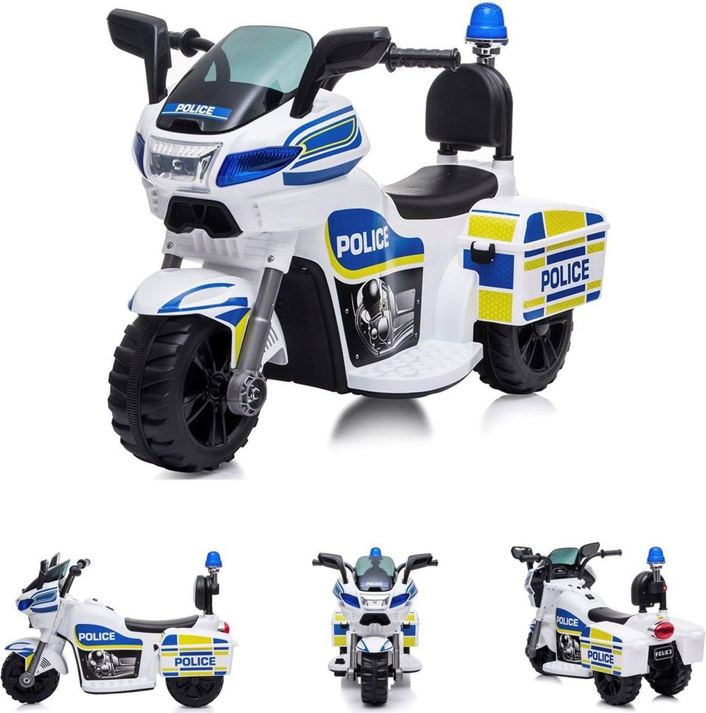 Chipolino bambini moto elettrica polizia 3 ruote faro Immagine del prodotto 