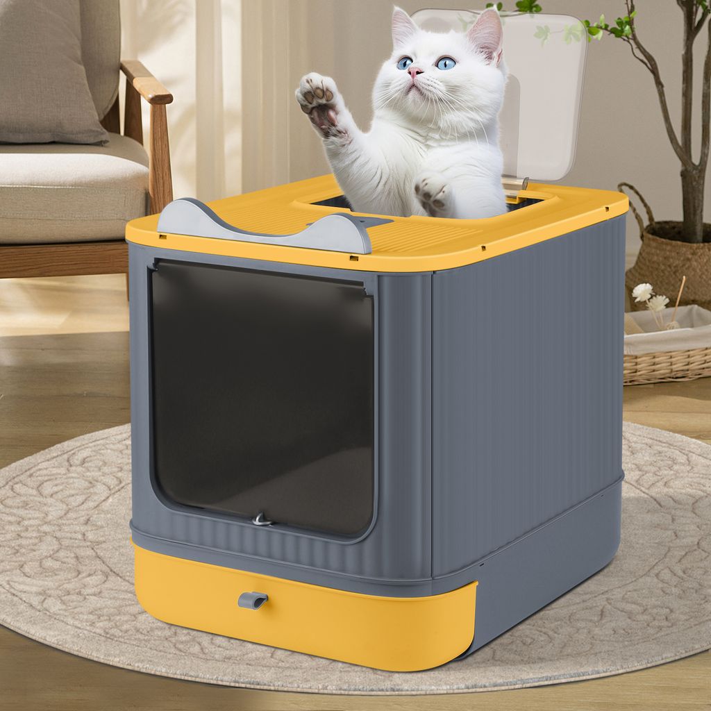 Katzenklo mit Deckel Katzentoilette Katzenklo geschlossen 34.5x44.5x36.5cm