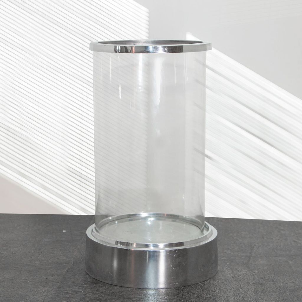Kerzenleuchter, Windlicht, Glas, Alu, XXL, Sockel