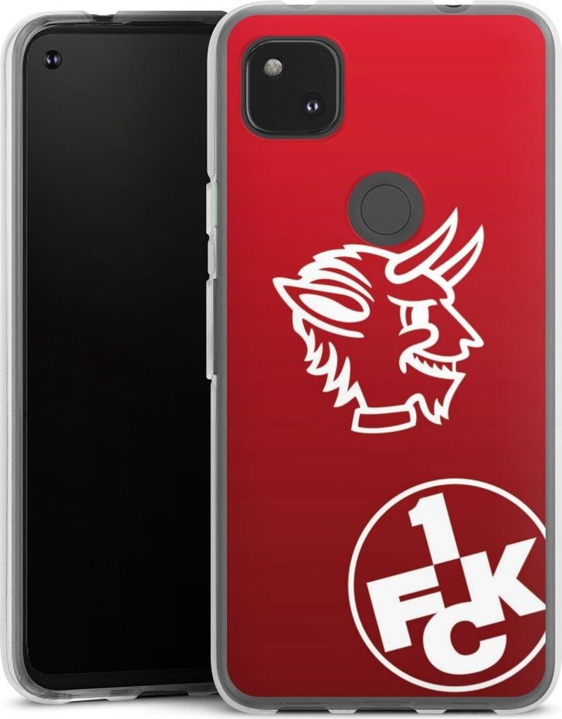 DeinDesign Handyhülle für Google Pixel 4a Silikon Hülle Case Smartphone Schutzhülle 1. FC Kaiserslautern Offizielles Lizenzprodukt Teufel