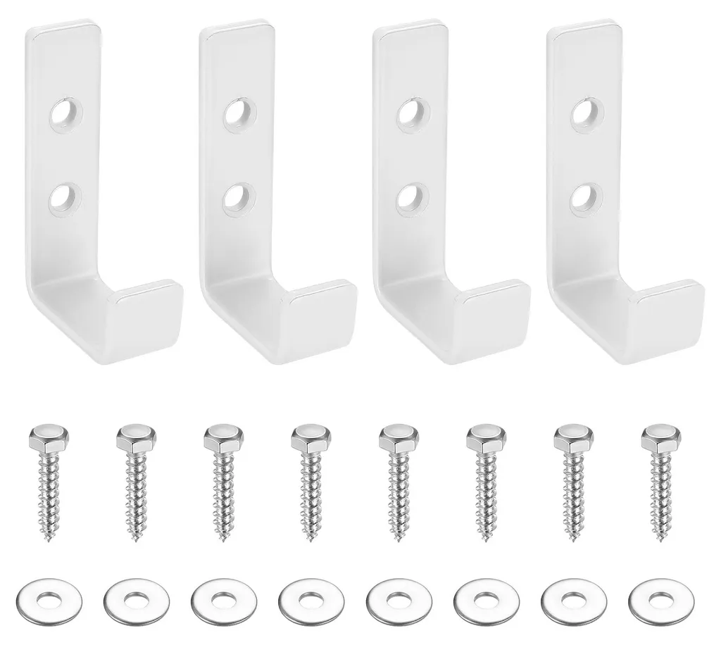 Crochets de garage forte charge blancs lot de 4 pour rangement mural