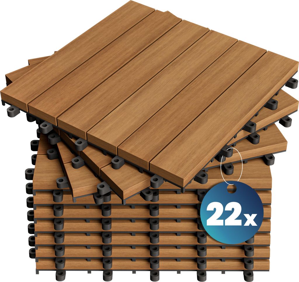 CASARIA® Holzfliesen FSC®-zertifiziertes Akazienholz 2m² Produktbild 