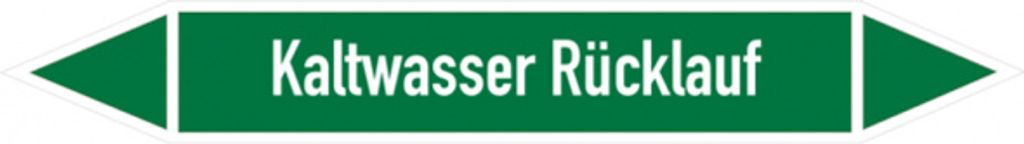 Dreifke Rohrleitungsetikett, Kaltwasser Rücklauf | Folie selbstklebend | 187...