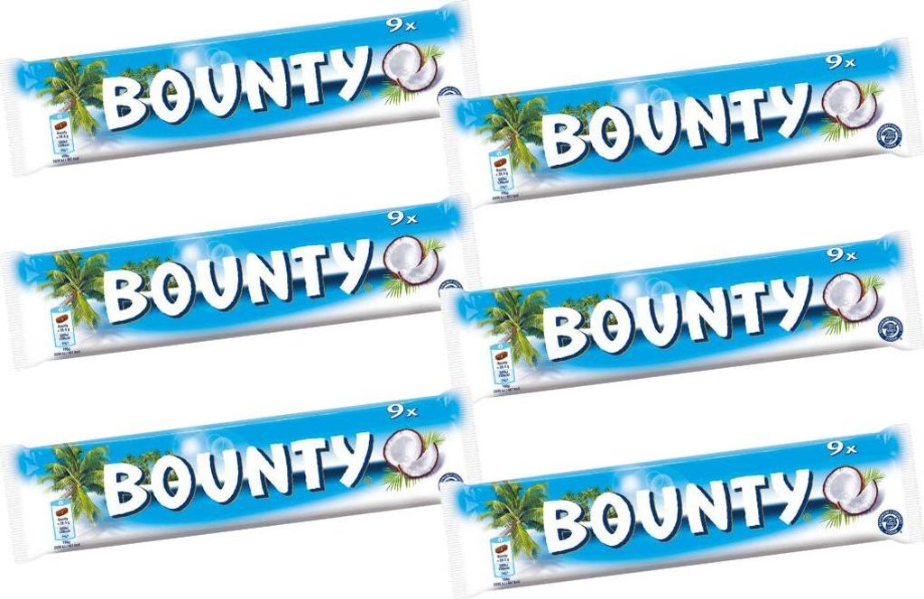 6x Bounty Wafer Rolls – Kokos-Karamell Schokoladen-Riegel Produktbild 