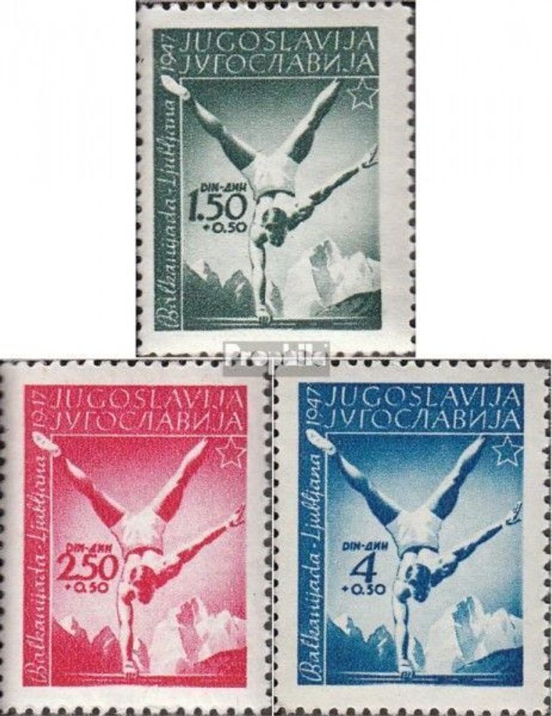 Briefmarken Jugoslawien 1947 Mi 524-526 (kompl.Ausg.) postfrisch Balkanspiele Ljubljana