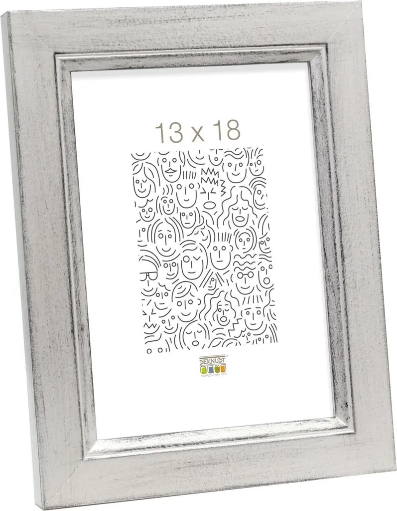 Cornice di legno S42L argento 10x15 cm vetro premium
