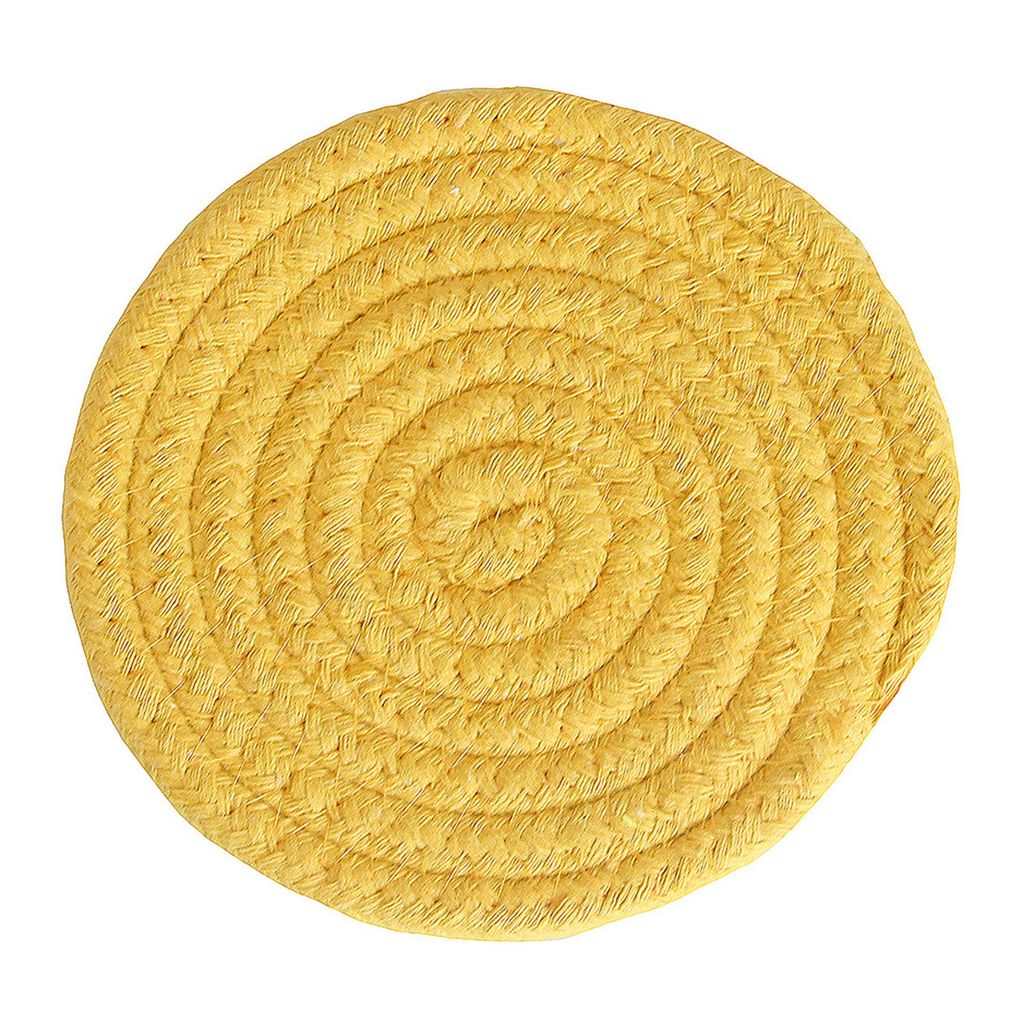 Cup Matte Schutz ohne Geruch Baumwollseil Küche Esszimmer Isolierung Ort Matte Home Decor für Restaurant-Gelb ,Größen:12cm