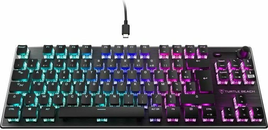 Turtle Beach Vulcan II – Mechanische PC Gaming-Tastatur, Titan II-Schalter, anpassbare beleuchtete RGB-Tasten, abnehmbare Handballenauflage, Alum...