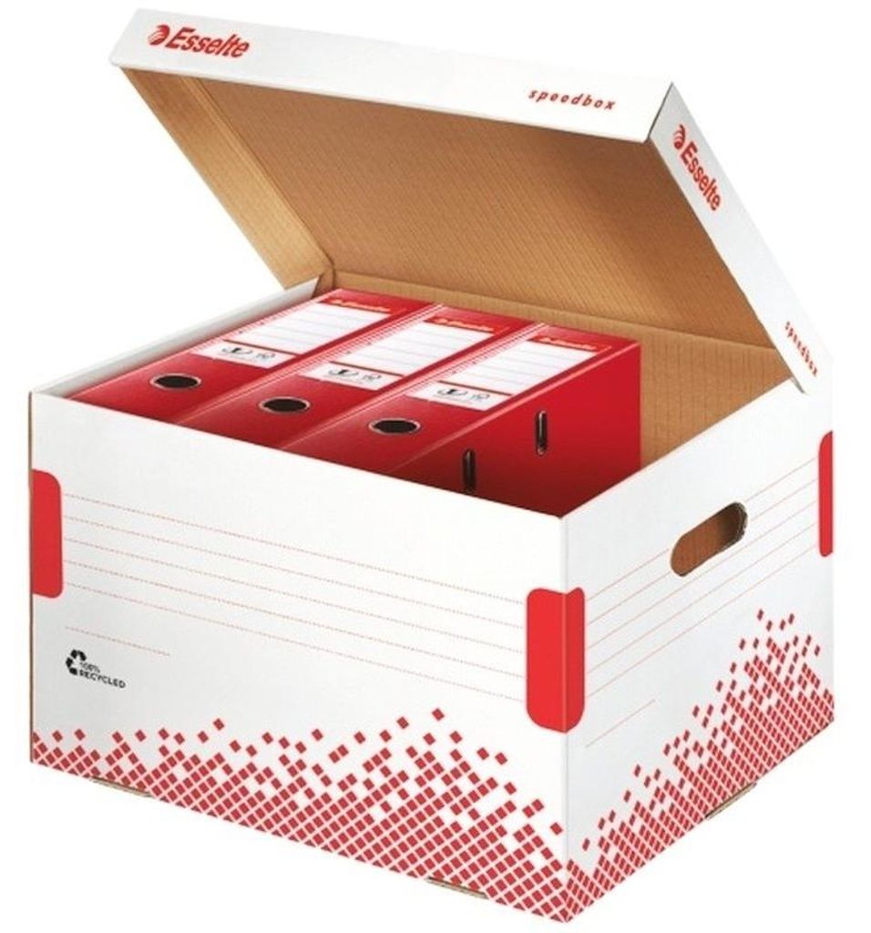 Esselte Speedbox, 500 g, 334 x 392 x 301 mm, Rot, Weiß Produktbild 