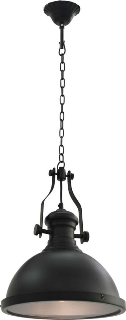 vidaXL Deckenleuchte Schwarz Rund E27