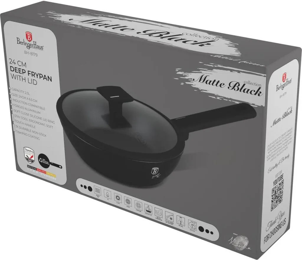 Padella Induzione 24 cm BerlingerHaus - Risparmio Energetico 35% - 2