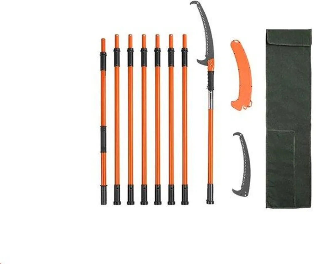 Sécateur télescopique 8,3 m orange pour couper les palmes sans échelle