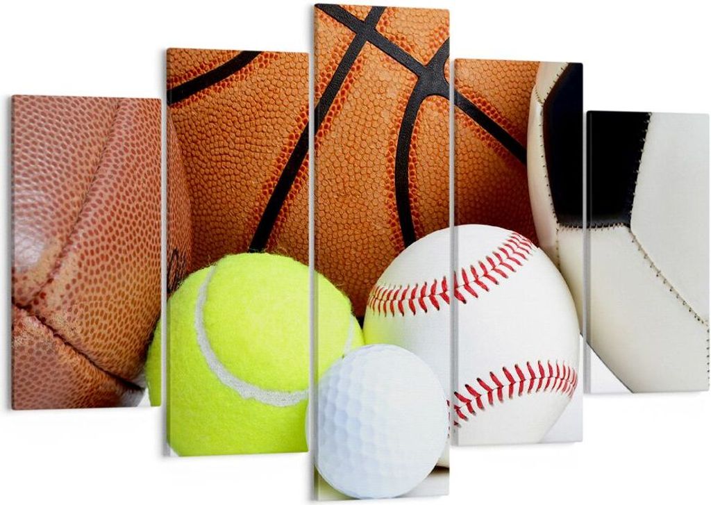 Bild auf Leinwand - Leinwandbild - Fußball Ball Sport Golf - 150x100cm - Wand Bild - Wanddeko - Leinwanddruck - Bilder - Kunstdruck - Wanddekorati...