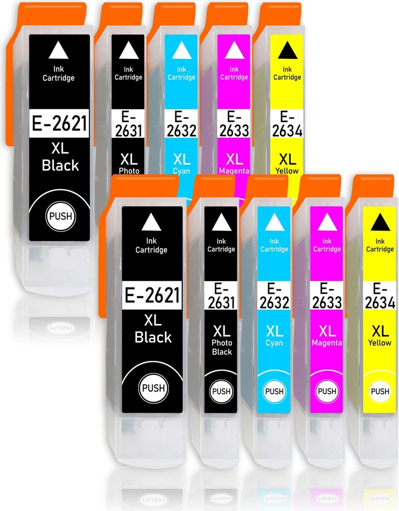 10er Pack Druckerpatronen 26 26XL kompatibel mit Epson XP-720