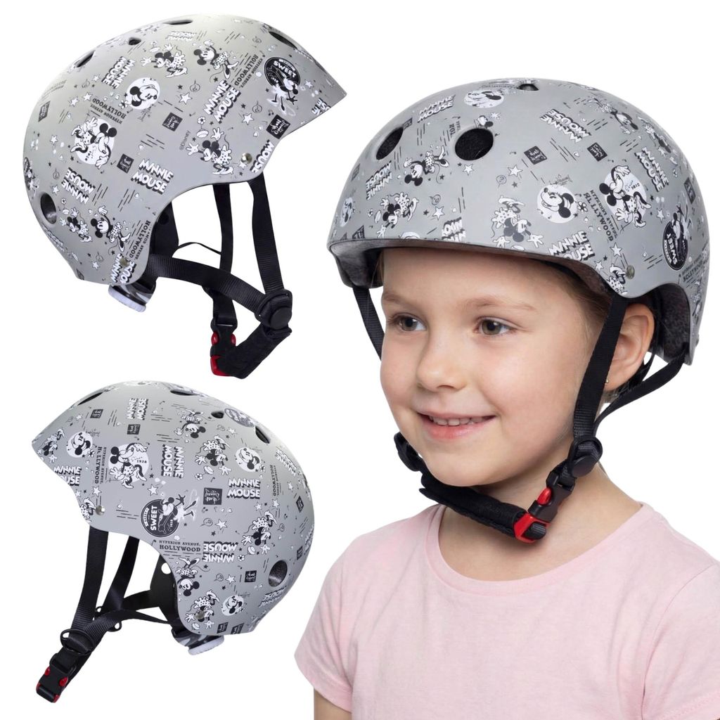 DISNEY Minnie Mouse Kinder Fahrradhelm für Mädchen, sportliches Design, verstellbar M