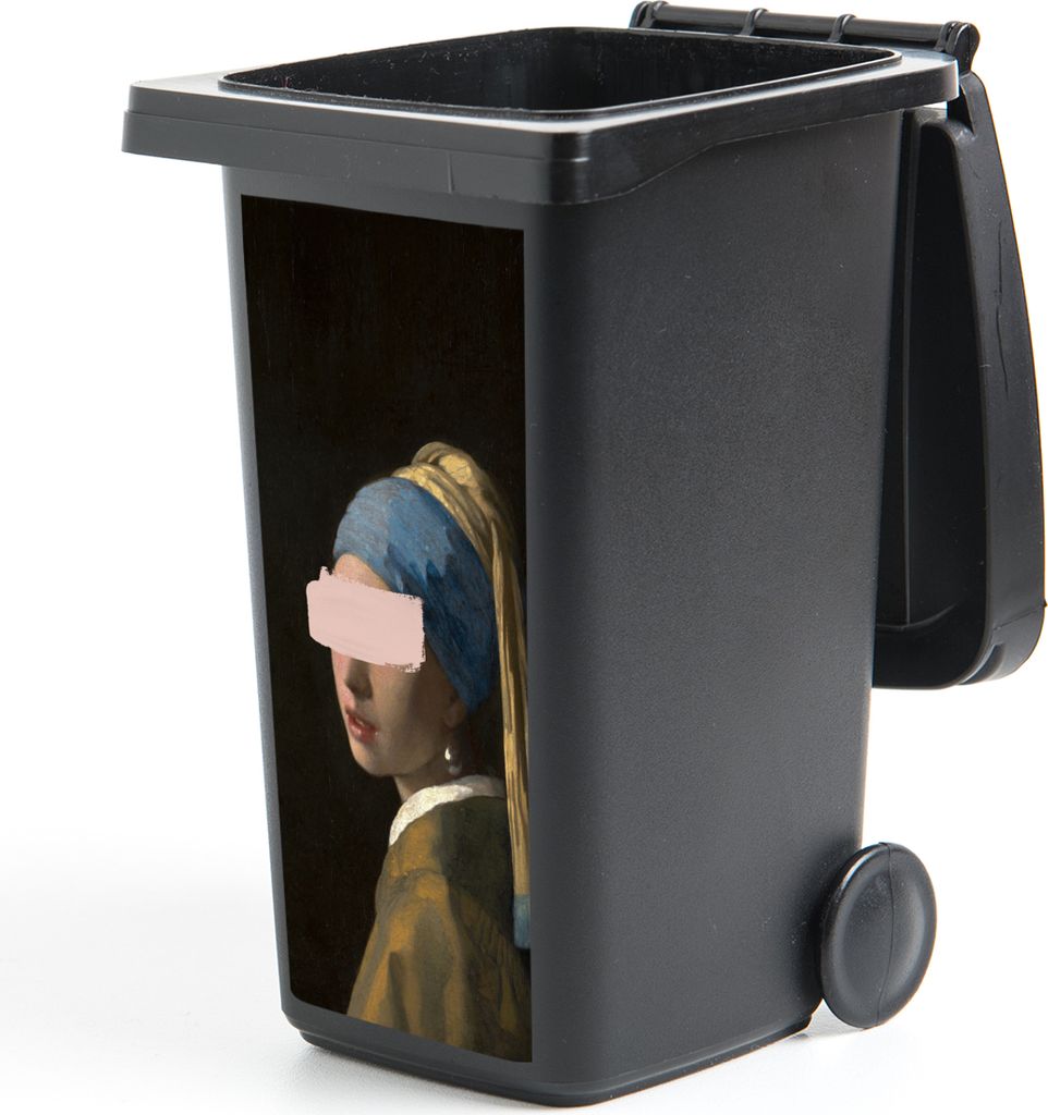 MuchoWow Mülltonnenaufkleber Das Mädchen mit dem Perlenohrring - Vermeer - Gemälde 38x80 cm - Behälteraufkleber - Mülleimer-Aufkleber - Cont...