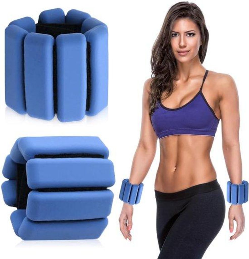 Silikon-Armbänder für Frauen und Männer, Workout-Set, blau, 0,45 kg, für Yoga, Pilates und Walking