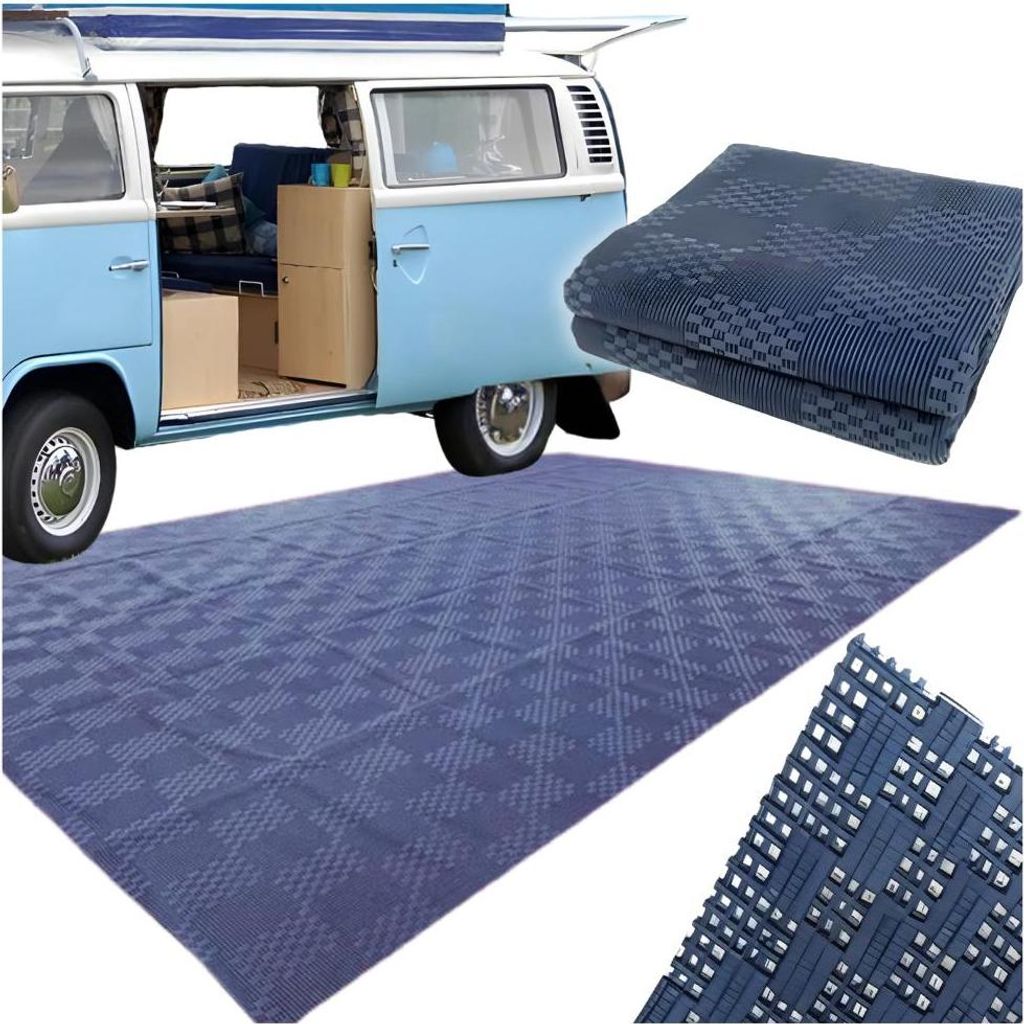 Campingteppich für den Vorraum des Zeltes Kamepra Camping 600g marineblau