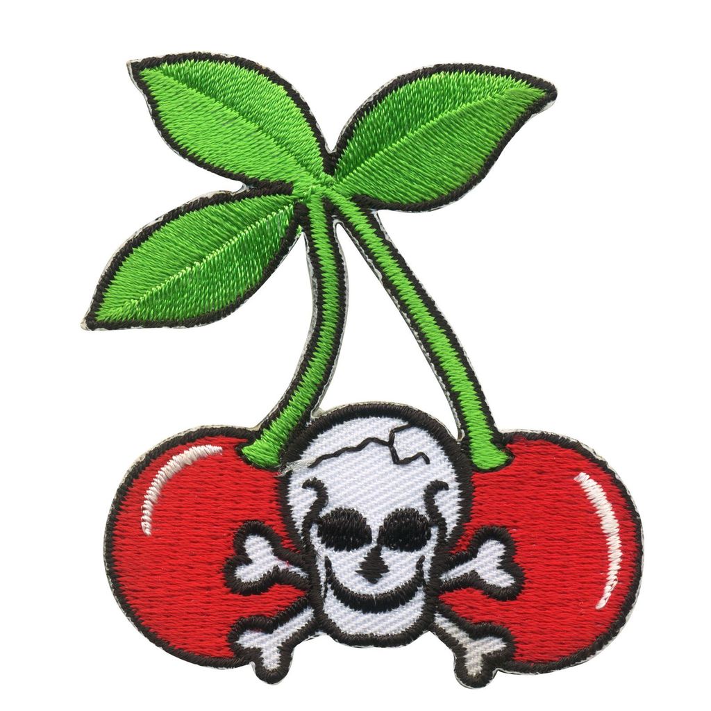 Aufnäher - Kirschen mit Totenkopf - Patch