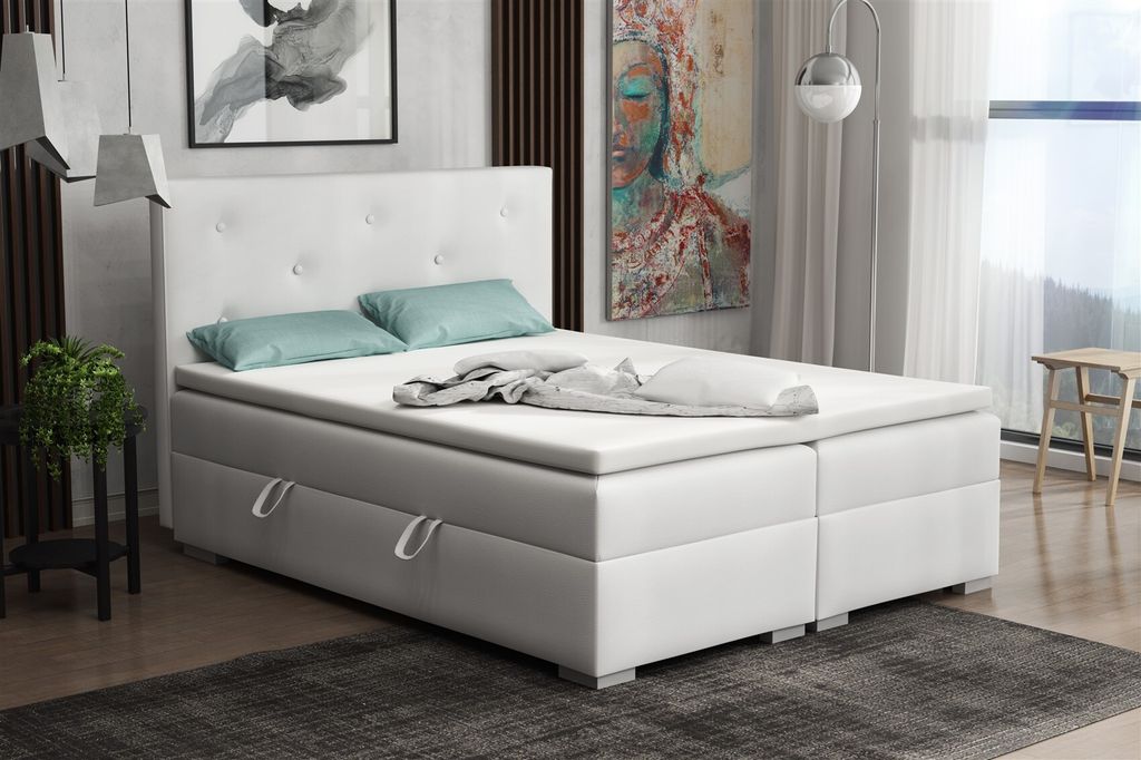 Boxspringbett Schlafzimmerbett PADUA 200x200cm inkl.Bettkasten