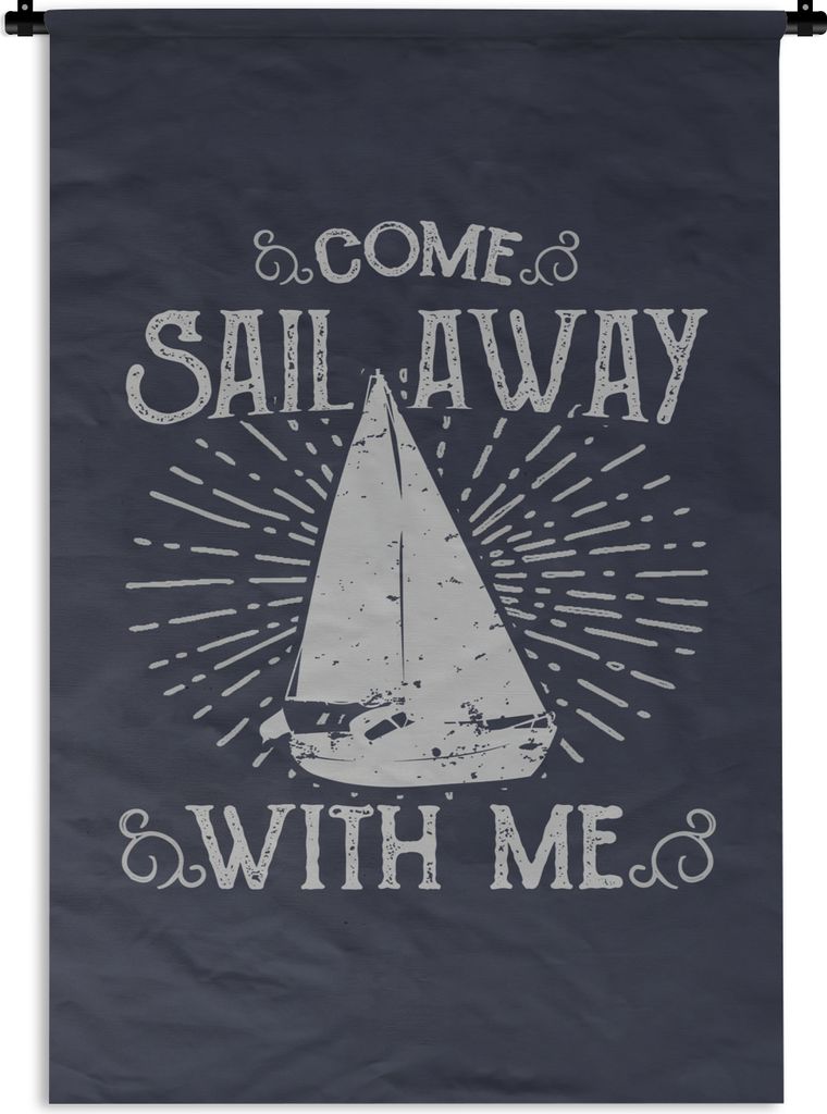 MuchoWow Wandteppich Wandbehang Jahrgang - Segeln - Boot 60x90 cm Tapisserie Dekoration Wandtuch - Foto-Teppich - Abwaschbar