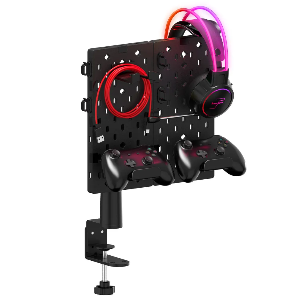 HUZARO Sync 3.0 Pegboard Gaming Noir | Organisateur Bureau en Métal