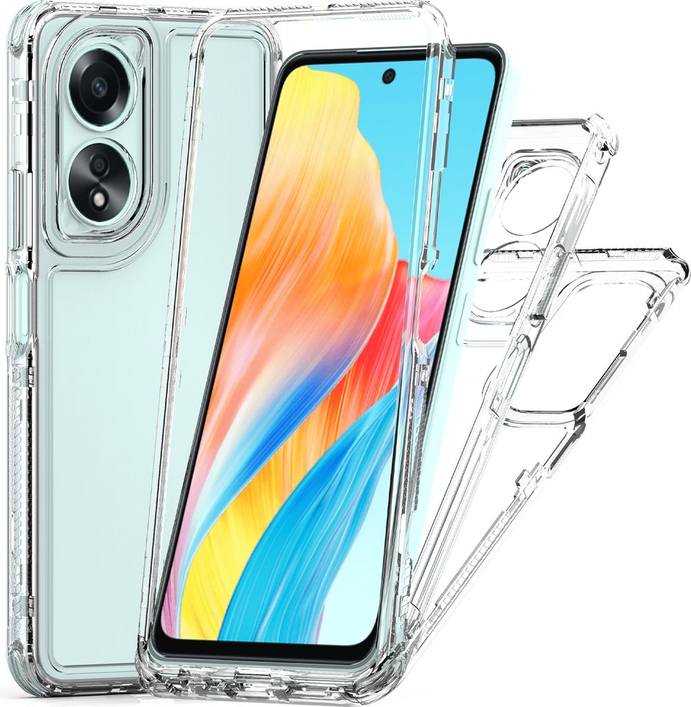 Transparente Handyhülle für Oppo A78 4G Stoßfeste TPU und PC Hybrid Klar Hülle