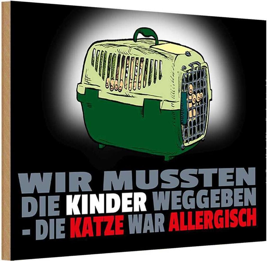 vianmo Holzschild 12x18 cm Kinder weggegeben Katze allergisch Tier Haustier