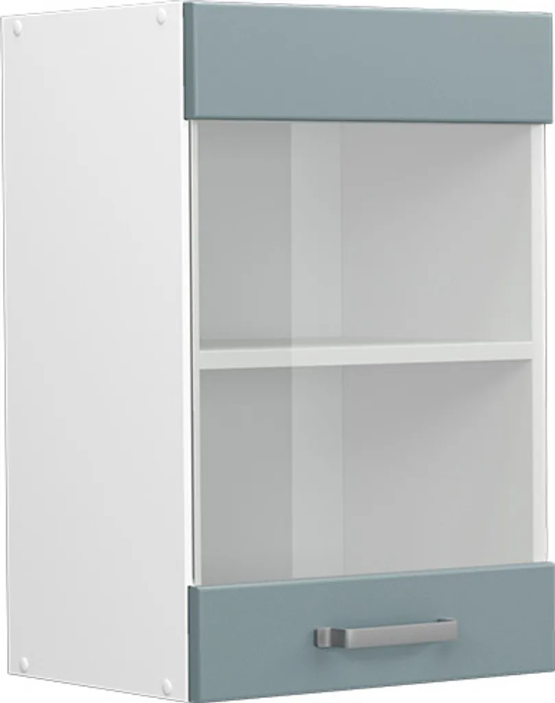 Pensile 40cm Vicco R-Line Grigio-blu: Mobile Salvaspazio con Vetro