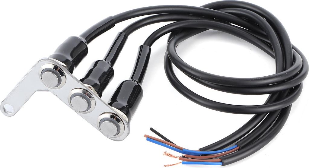 Motorrad -Lenkerschalter Einstellbarer montierbar wasserdicht 3 Knöpfe für Scheinwerfer Horn -Blinker Signal