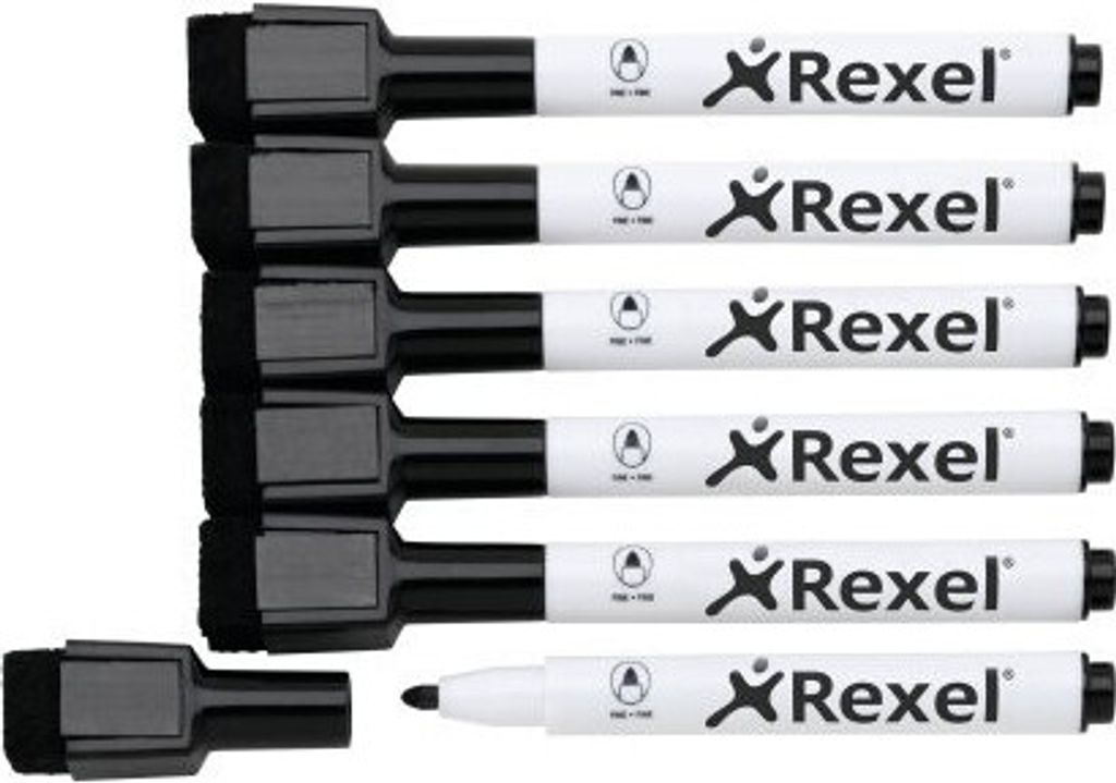 Rexel Whiteboard-Marker, schwarz, 6er Set