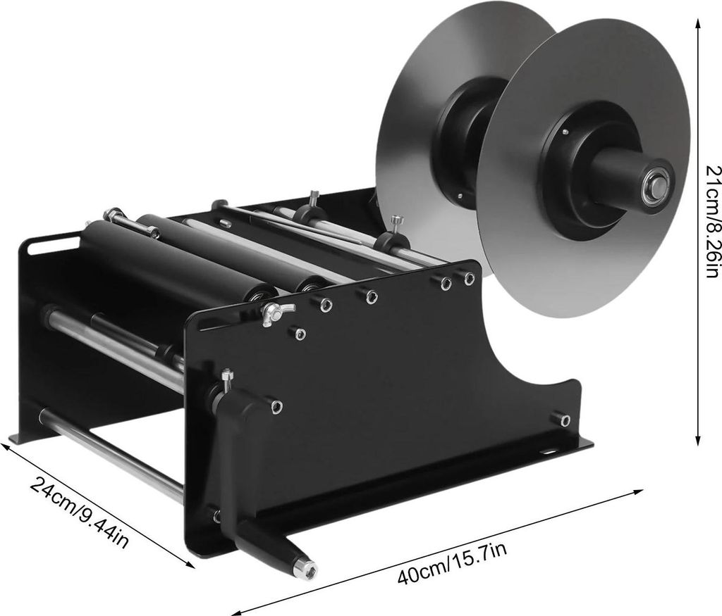 Etikettiermaschine MT-30 - Manuell halbautomatisch - Einstellbar - Etikettenapplikator für runde Flaschen und Behälter - Schwarz