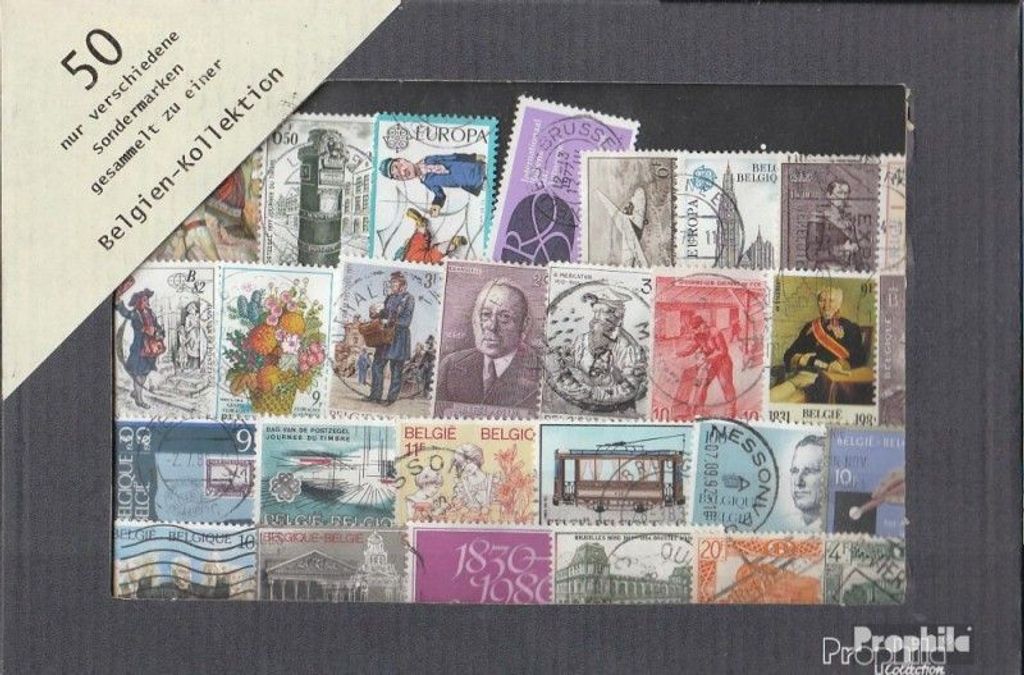 Briefmarken Belgien 50 verschiedene