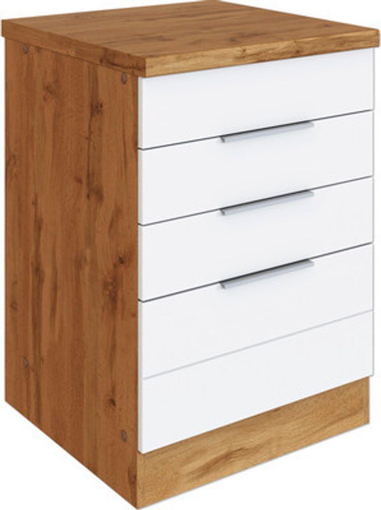 Held Möbel Kochfeldumbauschrank Florenz BxTxH 60 x 60 x 82 cm weiß matt zerlegt Anschlag reversibel 475.2.6291